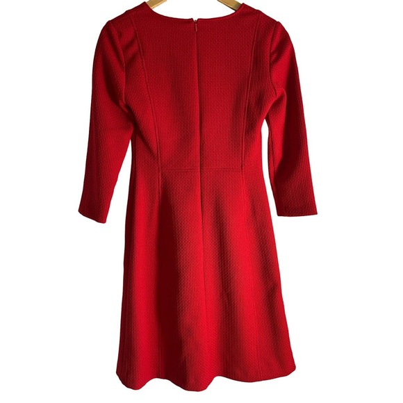 Lauren Ralph Lauren Womens Size 2 Red V Neck 3/4 Sleeve Career Dress NEW - Picture 3 of 8